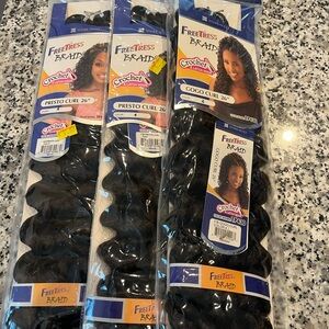 FreeTress Braid Presto Curl and Cogo Curl 26" Hair Extensions - Black
